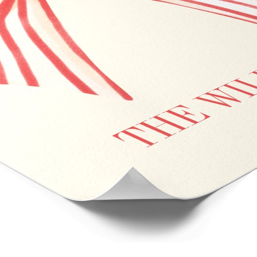 Aangepaste familienaam Est Datum Coquette Red Bow Poster (Hoek)