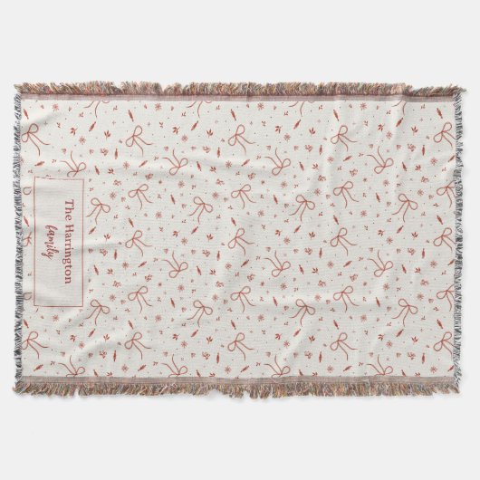 Aangepaste familienaam Festive Coquette Deken (Voorkant)