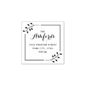 Aangepaste familienaam Foliage Corners Retouradres Rubberstempel (Afrduk)
