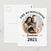 Aangepaste familienaam, foto en oprichtingsjaar  briefkaart (Voorkant / Achterkant)