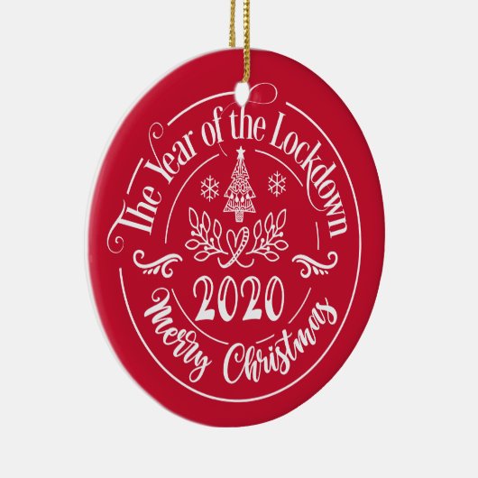 Aangepaste familienaam Funny 2020 kerstfeestdag Keramisch Ornament (Rechts)