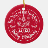 Aangepaste familienaam Funny 2020 kerstfeestdag Keramisch Ornament (Voorkant)