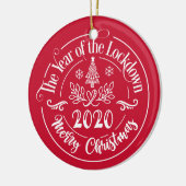 Aangepaste familienaam Funny 2020 kerstfeestdag Keramisch Ornament (Links)