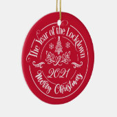 Aangepaste familienaam Funny 2021 kerstfeestdag Keramisch Ornament (Rechts)
