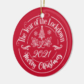 Aangepaste familienaam Funny 2021 kerstfeestdag Keramisch Ornament (Links)