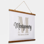 Aangepaste Familienaam Geboorte Vastgestelde Gift  Hangend Wandkleed (Gebogen)