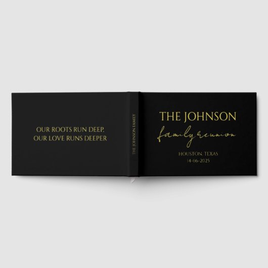 Aangepaste familienaam Geheugen Zwart Familie Reün Gastenboek (Volledig)