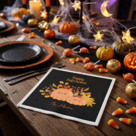 Aangepaste familienaam Gelukkig Halloween Servet