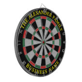Aangepaste familienaam Gepersonaliseerd Dartbord (Voorkant Links)