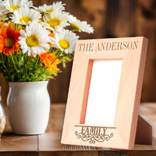 Aangepaste familienaam gepersonaliseerd gegraveerde lijstjes