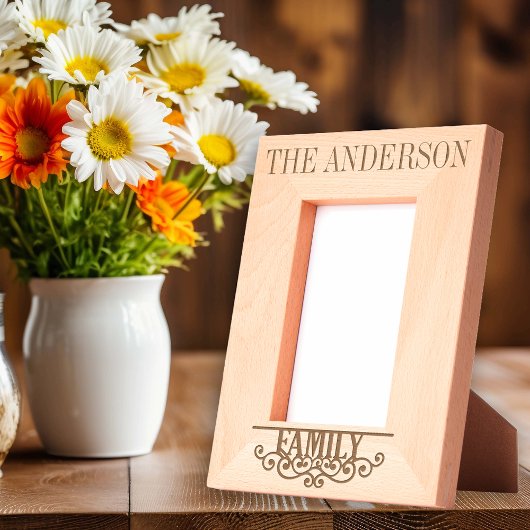 Aangepaste familienaam gepersonaliseerd gegraveerde lijstjes