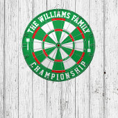 Aangepaste familienaam gepersonaliseerd groen wit dartbord