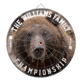 Aangepaste familienaam gepersonaliseerde Beer foto Dartbord (Voorkant)