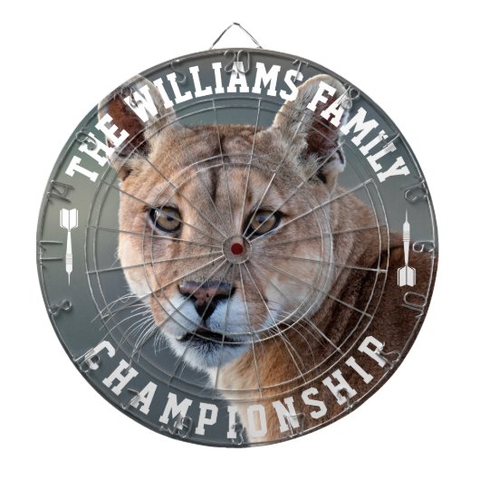 Aangepaste familienaam Gepersonaliseerde Cougar Fo Dartbord (Voorkant)