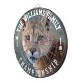 Aangepaste familienaam Gepersonaliseerde Cougar Fo Dartbord (Voorkant Rechts)