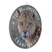 Aangepaste familienaam Gepersonaliseerde Cougar Fo Dartbord (Voorkant Links)