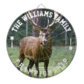 Aangepaste familienaam gepersonaliseerde hertenfot dartbord (Voorkant)