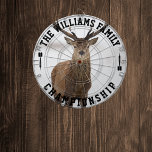 Aangepaste familienaam gepersonaliseerde hertenfot dartbord<br><div class="desc">Voeg je familienaam toe en creëer gemakkelijk je gepersonaliseerde familienaam dartboard. Klik op de knop PERSONALISEREN om de tekstkleur te wijzigen.</div>