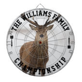 Aangepaste familienaam gepersonaliseerde hertenfot dartbord (Voorkant)