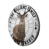 Aangepaste familienaam gepersonaliseerde hertenfot dartbord (Voorkant Rechts)