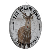 Aangepaste familienaam gepersonaliseerde hertenfot dartbord (Voorkant Links)