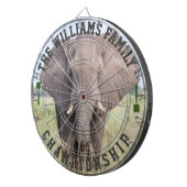 Aangepaste familienaam gepersonaliseerde olifant f dartbord (Voorkant Rechts)