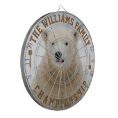 Aangepaste familienaam Gepersonaliseerde Polar Bee Dartbord (Voorkant Links)