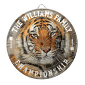 Aangepaste familienaam gepersonaliseerde tijger fo dartbord (Voorkant)