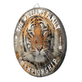 Aangepaste familienaam gepersonaliseerde tijger fo dartbord (Voorkant Rechts)