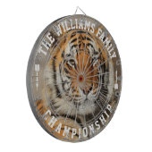 Aangepaste familienaam gepersonaliseerde tijger fo dartbord (Voorkant Links)