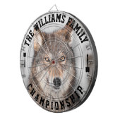 Aangepaste familienaam Gepersonaliseerde Wolf Foto Dartbord (Voorkant Rechts)