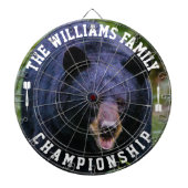 Aangepaste familienaam gepersonaliseerde zwart Bee Dartbord (Voorkant)