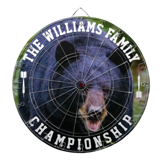 Aangepaste familienaam gepersonaliseerde zwart Bee Dartbord (Voorkant)