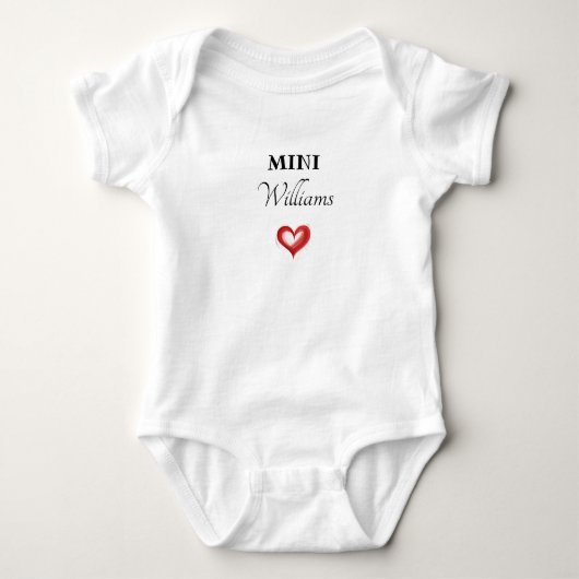 Aangepaste Familienaam Gift, Mini + Achternaam, Romper (Voorkant)