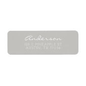 Aangepaste familienaam | Grijs retouradres Etiket (Voorkant)