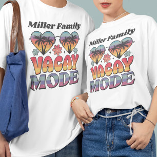 Aangepaste familienaam Groovy Vacay Mode T-shirt