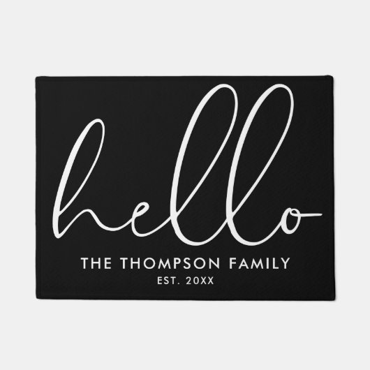 Aangepaste familienaam Hallo Welkom Deurmat (Voorkant)