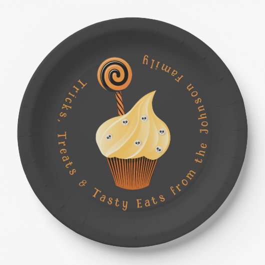 Aangepaste familienaam Halloween Paper Bord (Voorkant)