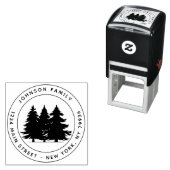 Aangepaste familienaam Handtekening Rond Retouradr Zelfinktende Stempel (In situ)