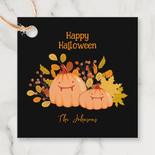Aangepaste familienaam Happy Halloween Bedankjes Labels (Voorkant)