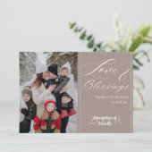 Aangepaste familienaam Jaar één foto Elegante scri Kaart (Staand voorkant)