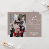 Aangepaste familienaam Jaar één foto Elegante scri Kaart (Voorkant / Achterkant in situ)