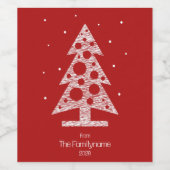 Aangepaste familienaam Kerst-wijnlabel Wijn Etiket (Enkel label)