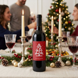 Aangepaste familienaam Kerst-wijnlabel Wijn Etiket