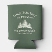 Aangepaste Familienaam Kerstboom Boerderij Retro Blikjeskoeler (Achterkant)