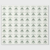 Aangepaste Familienaam Kerstboom Boerderij Retro Cadeaupapier (Vlak)