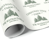 Aangepaste Familienaam Kerstboom Boerderij Retro Cadeaupapier (Rol Hoek)