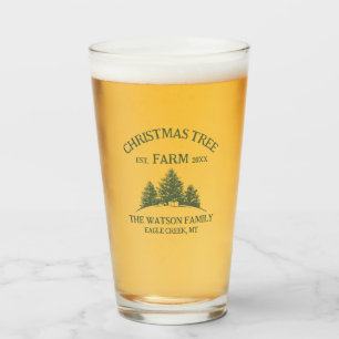 Aangepaste Familienaam Kerstboom Boerderij Retro Glas