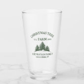 Aangepaste Familienaam Kerstboom Boerderij Retro Glas (Voorkant)