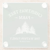 Aangepaste Familienaam Kerstboom Boerderij Retro Glazen Onderzetter (Achterkant)